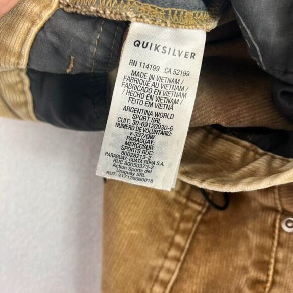 Quicksilver Jeans Pants Mens 28 Brown Straight Tapered Fit Corduroy - Picture 11 of 16